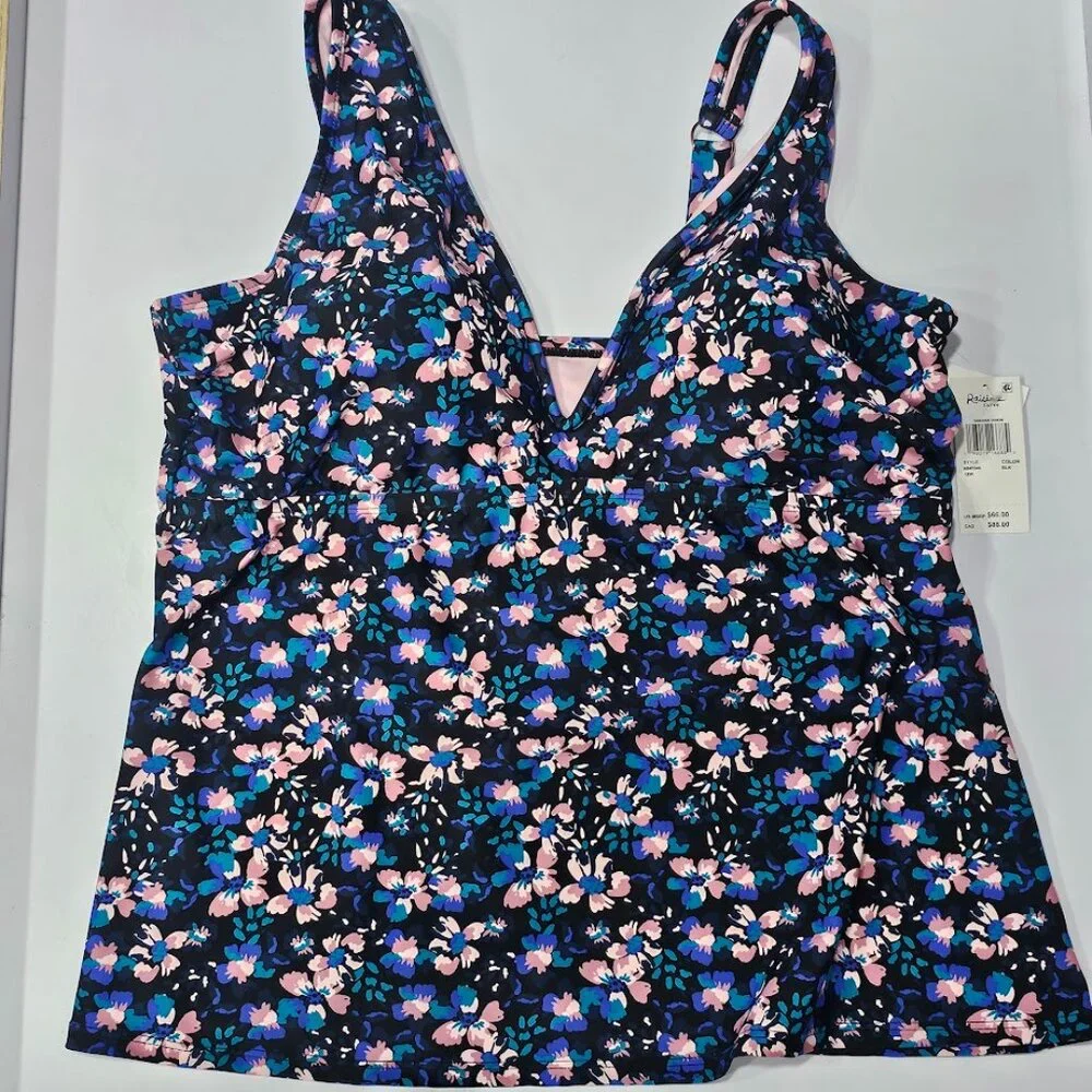Raisins Curve Trendy Plus Size Tanzania Floral Tankini Top - Picture 5 of 8